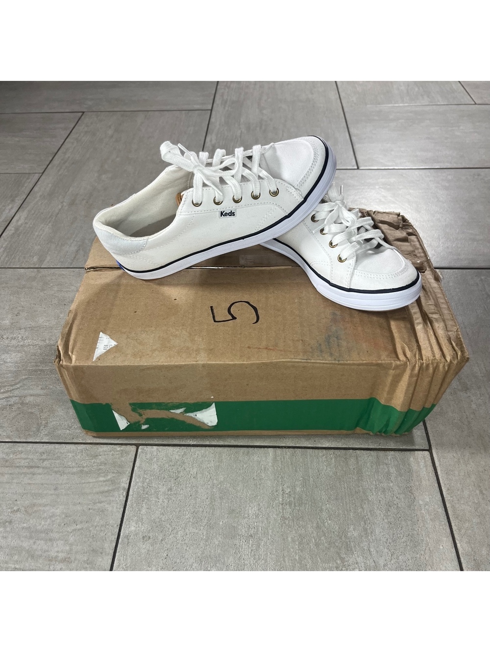 Keds White Canvas Sneakers Women Size Six